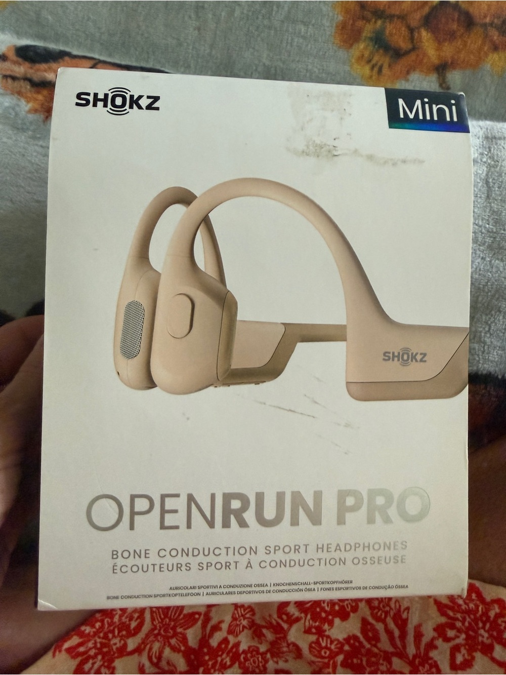 Shokz OpenRun Pro Mini Bone Conduction Headphones — Beige